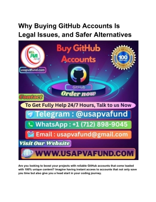Why Buying GitHub Accounts Is Legal Issues, and Safer Alternatives