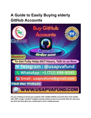 A Guide to Easily Buying elderly GitHub Accounts
