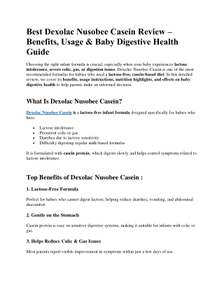 Best Dexolac Nusobee Casein Review