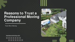 Reasons to Trust a Professional Moving Company