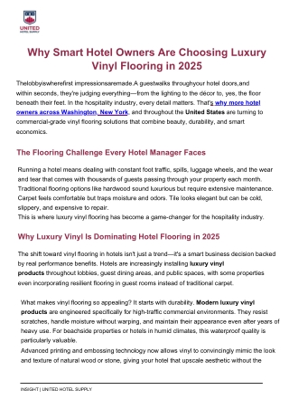 Why Smart Hotel Owners Are Choosing Luxury Vinyl Flooring in 2026