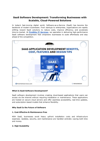 SaaS Software Development Services | Build Scalable Cloud Solutions