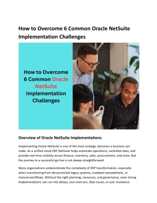 How to Overcome 6 Common Oracle NetSuite Implementation Challenges