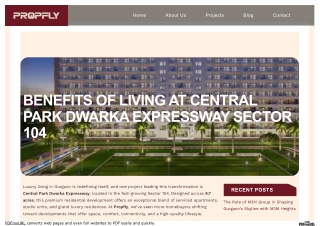 Benefits of Living at Central Park Dwarka Expressway Sector 104