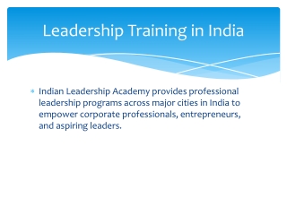 Leadership Programs in India | ILA Leadership Training