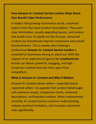 A  Content Service London Helps Boost Your Brand’s Sales Performance