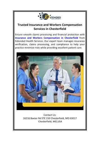 Trusted Insurance and Workers Compensation Services in Chesterfield