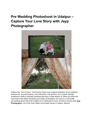 Pre Wedding Photoshoot in Udaipur – Create Everlasting Moments