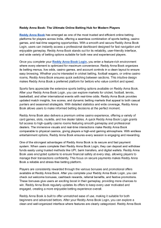 Reddy Anna Book: The Ultimate Online Betting Hub for Modern Players