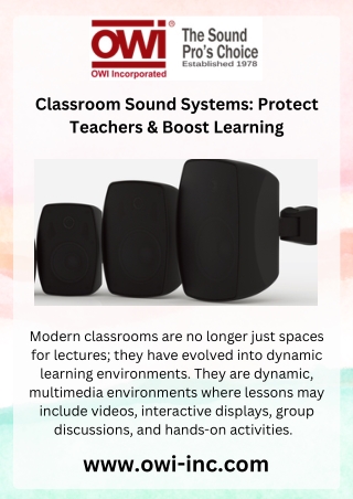 Effective Classroom Sound Systems for Clear, Engaging Learning