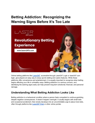 Betting Addiction Recognizing the Warning Signs Before It’s Too Late