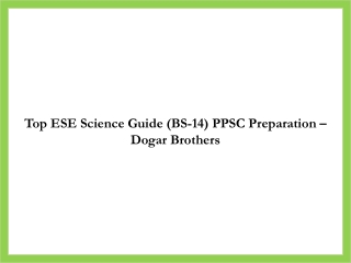 Science Educator Recruitment Test Guide for PPSC – Dogar Brothers