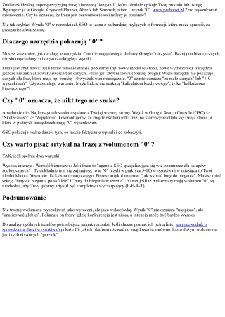 Co robić, gdy narzędzia pokazują "0" wyszukiwań dla Twojej frazy?