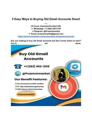 5 Easy Ways to Buying Old Gmail Accounts Smart ...
