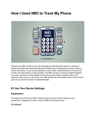 How I Used IMEI to Track My Phone