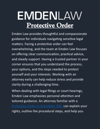 Protective Order in Greenbelt, MD: Guidance, Support & Legal Clarity