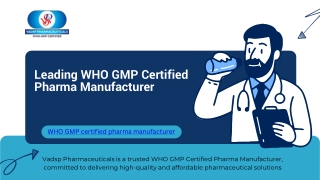 Healthcare WHO GMP certified pharma manufacturer