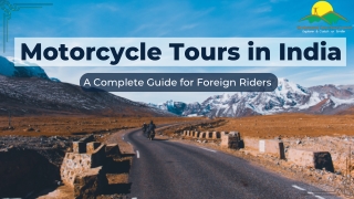 Why to Choose India for Motorcycle Tours?