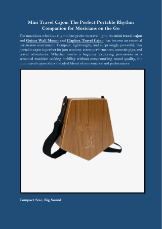 Mini Travel Cajon The Perfect Portable Rhythm Companion for Musicians on the Go