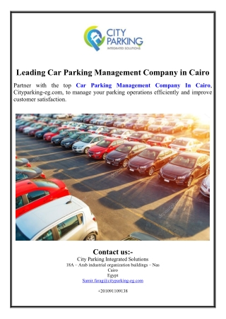 Leading Car Parking Management Company in Cairo