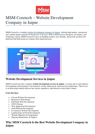 Best Website Development Company in Jaipur | Professional Web Development Servic