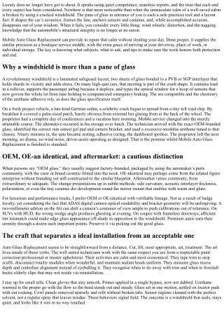 Mobile Auto Glass Replacement: Convenience Without Compromise