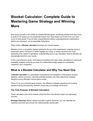 Blooket Calculator_ Complete Guide to Mastering Game Strategy and Winning More