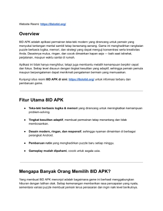 8ID APK – Game Teka-Teki Seru untuk Melatih Otak Anda