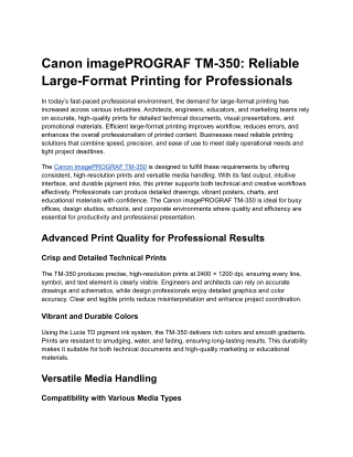 Canon imagePROGRAF TM-350