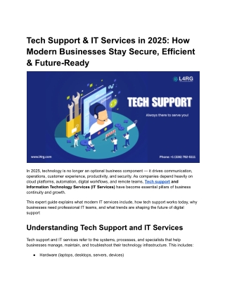 Tech Support & IT Services 2025: Modern Solutions, Trends & Business Benefits