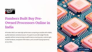 Famberz Built: Buy Pre-Owned Processors Online in India