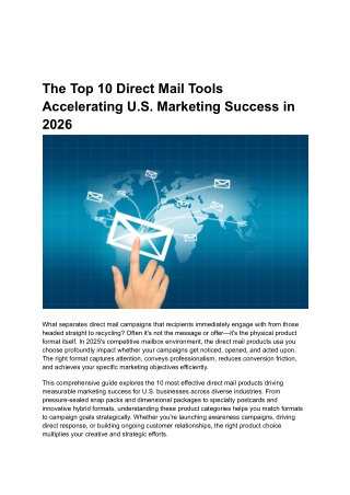 The Top 10 Direct Mail Tools Accelerating U.S. Marketing Success in 2026