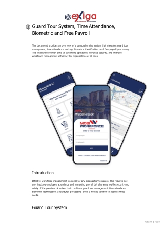 Guard Tour System, Time Attendance, Biometric and Free Payroll