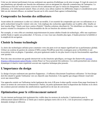 Construire un site internet performant, comment y parvenir ensemble?