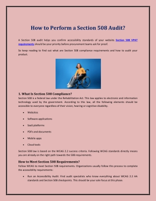 How to Perform a Section 508 Audit