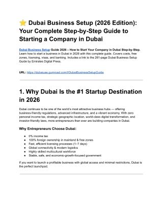 Dubai Business Setup in 2026 — Step-by-Step Guide to Starting a Company in Dubai