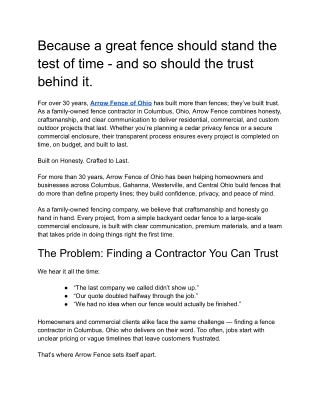 Expert Fence Contractors in Ohio Honest Work, Lasting Results