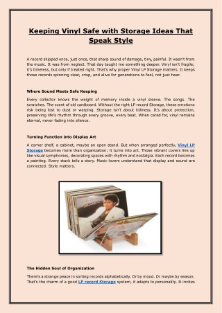 Keeping Vinyl Safe with Storage Ideas That Speak Style