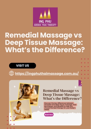 Remedial Massage vs Deep Tissue Massage What’s the Difference