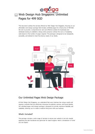 Web Design Hub Singapore_ Unlimited Pages for 499 SGD