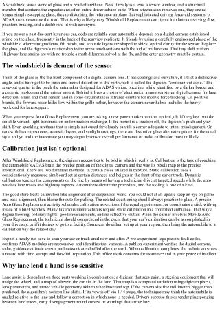 How Windshield Replacement Affects ADAS and Lane Assist