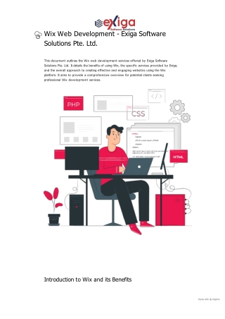 Wix Web Development - Exiga Software Solutions Pte. Ltd.