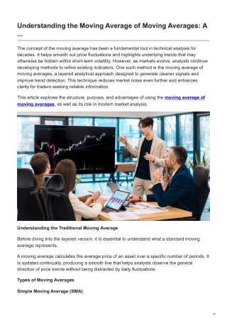 Understanding the Moving Average of Moving Averages A