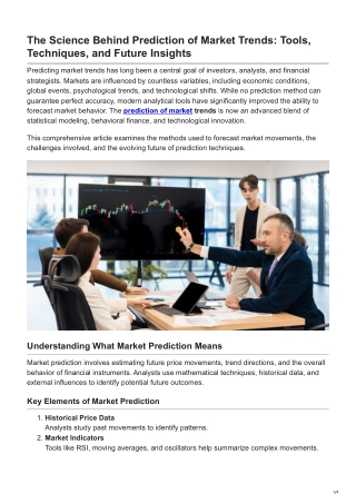 The Science Behind Prediction of Market Trends Tools Techniques and FutureInsights