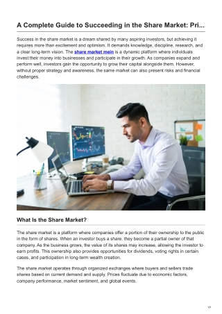 A Complete Guide to Succeeding in the Share Market Pri