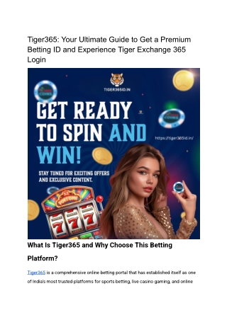 Tiger365_ Your Ultimate Guide to Get a Premium Betting ID and Experience Tiger Exchange 365 Login