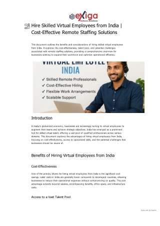 Hire Skilled Virtual Employees from India _ Cost-Effective Remote Staffing Solutions