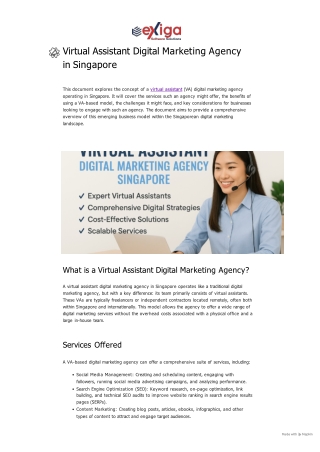 Virtual Assistant Digital Marketing Agency in Singapore