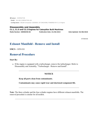 Caterpillar Cat CB-22B COMPACTOR (Prefix LR2) Service Repair Manual Instant Download