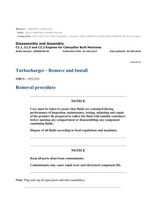 Caterpillar Cat CB-24 VIBRATORY COMPACTOR (Prefix 240) Service Repair Manual Instant Download